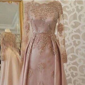 Doris Wedding A Line Dress with Train and Appliques
